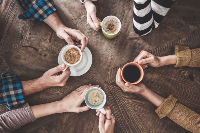 coffee cups together